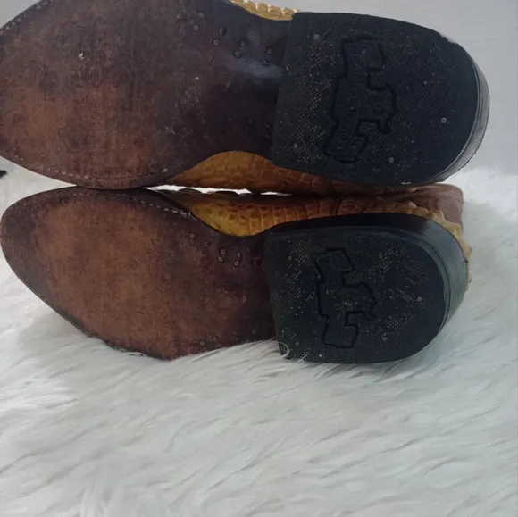Campo Alegre Men's Western Boots Sz Mex 5 Usa 6  Brow/Yellow Leather  Alligator