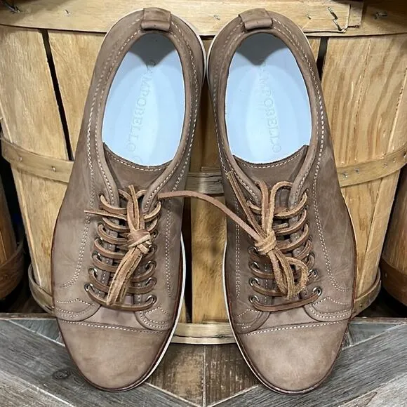 Campobello Tan Nubuck 103784 Made in Portugal Low Fashion Sneakers Mens Size 9.5