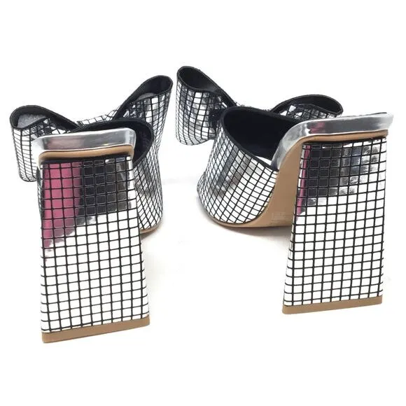 Cape Robbin Disco Ball Women's Size 6.5 Silver Oversized Bow High Heeled Sandals