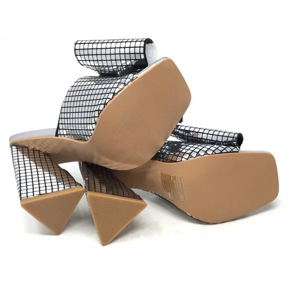 Cape Robbin Disco Ball Women's Size 6.5 Silver Oversized Bow High Heeled Sandals