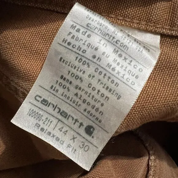 Carhartt 100096 Weathered Duck 5-Pocket Relaxed Fit Pant 44 x 30 Carhartt Brown