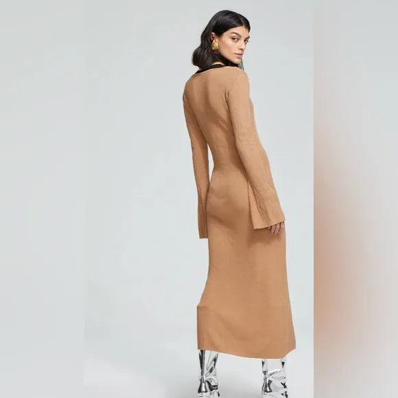 CAROLINE CONSTAS Collections Cassandra  Knit Dress in Camel