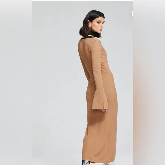 CAROLINE CONSTAS Collections Cassandra  Knit Dress in Camel