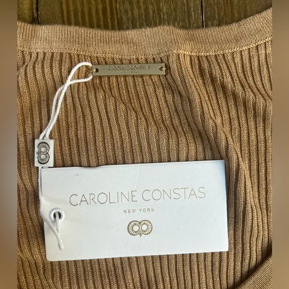 CAROLINE CONSTAS Collections Cassandra  Knit Dress in Camel