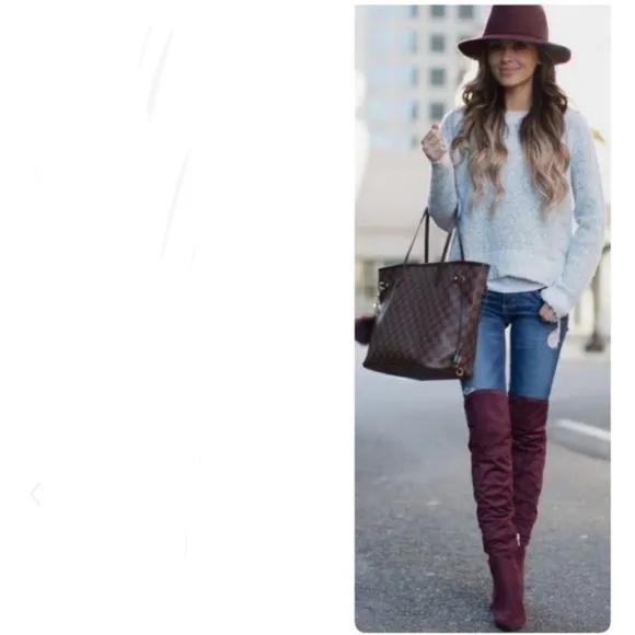 Catherine Malandrino Over the Knee Tan Suede Heeled‎ Boots Size 8.5