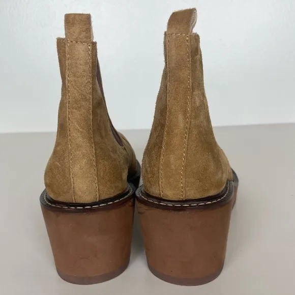 Cecelia New York Gemma Slip On Wedge Boots Size 6.5 M Color Brown Suede