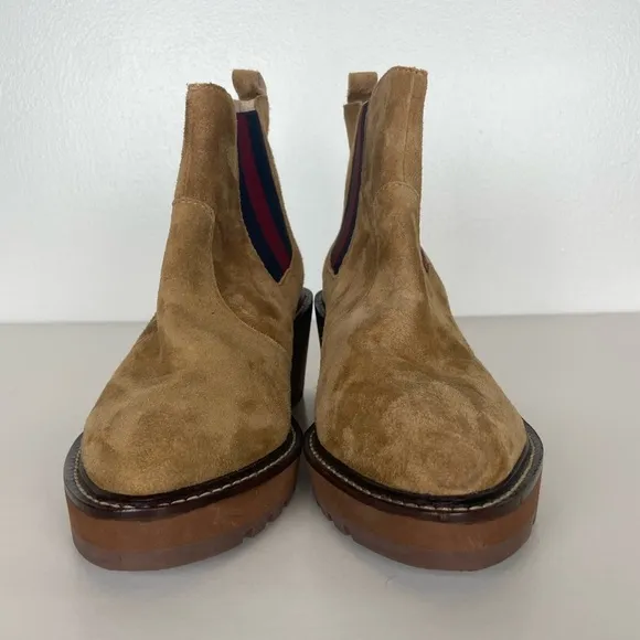 Cecelia New York Gemma Slip On Wedge Boots Size 6.5 M Color Brown Suede