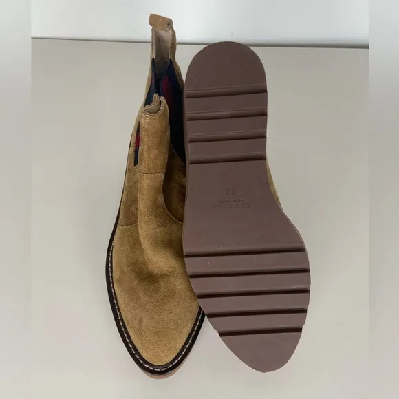 Cecelia New York Gemma Slip On Wedge Boots Size 6.5 M Color Brown Suede
