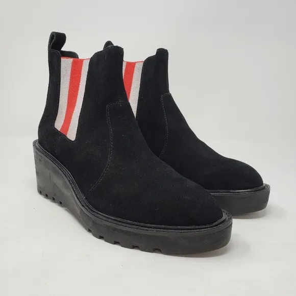Cecelia New York Gemma Suede Wedge Boots size 7 in black