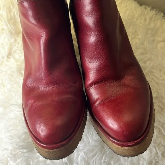 Celine red leather boots euro 36 US 5