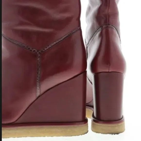 Celine red leather boots euro 36 US 5