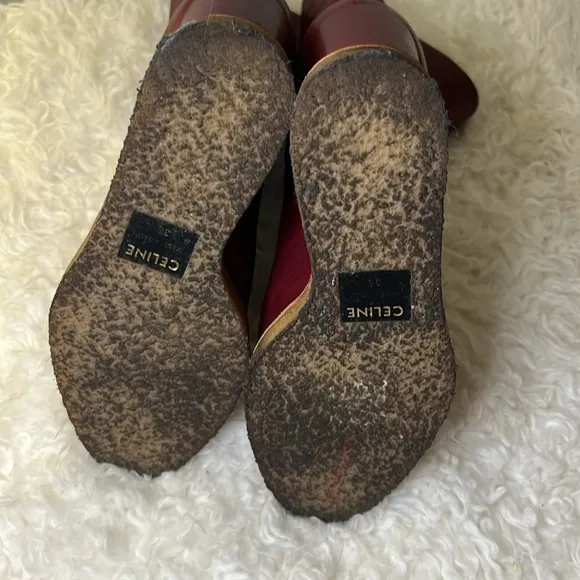 Celine red leather boots euro 36 US 5