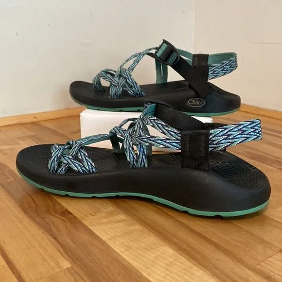 Chaco Blue &amp; Green Women's ZX/2 Classic Sandals Size 9