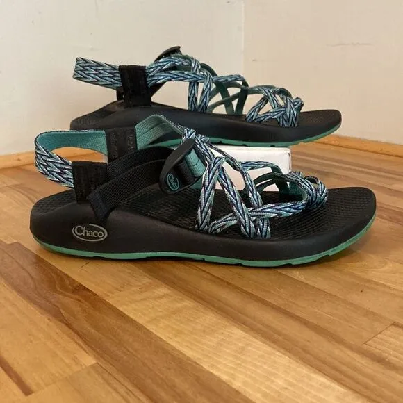 Chaco Blue &amp; Green Women's ZX/2 Classic Sandals Size 9