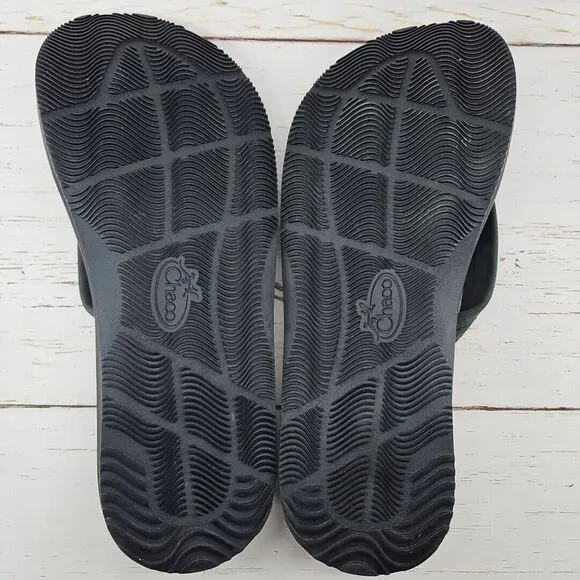 Chaco Classic Leather Mens 10 Black Sandals Flip Flop Comfort Arch JCH107831‎