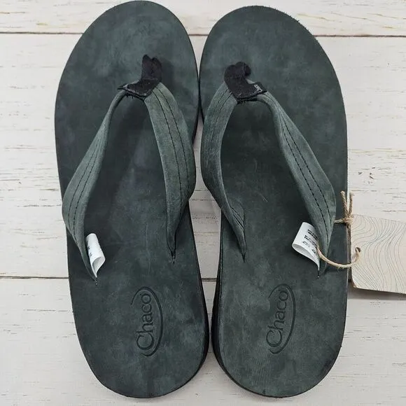 Chaco Classic Leather Mens 10 Black Sandals Flip Flop Comfort Arch JCH107831‎