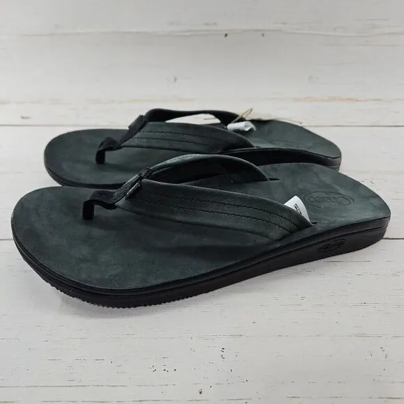Chaco Classic Leather Mens 10 Black Sandals Flip Flop Comfort Arch JCH107831‎