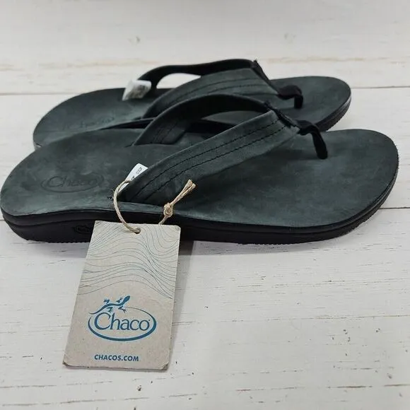 Chaco Classic Leather Mens 10 Black Sandals Flip Flop Comfort Arch JCH107831‎