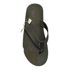 Chaco Men's Classic Leather Flip Thong Sandals Black Noir Size 10 New Gorpcore