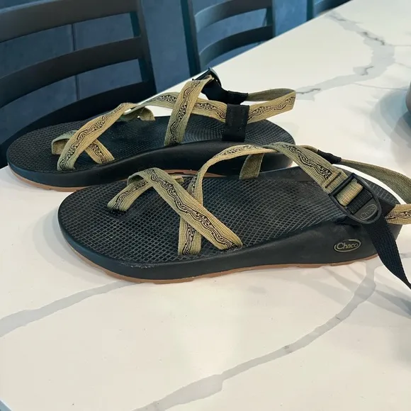 CHACO Sandals Size Men's 15 Z2 Classic Tri Boa Green Outdoors Waterproof EUC