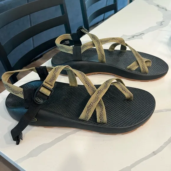 CHACO Sandals Size Men's 15 Z2 Classic Tri Boa Green Outdoors Waterproof EUC