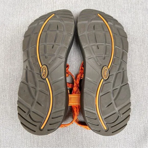 Chaco Womens Z/Cloud X Sandals in Decor Poppy Orange Strappy size 8