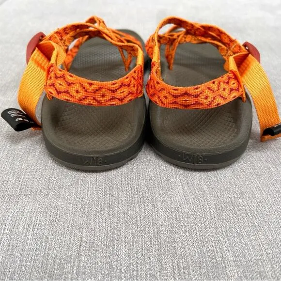 Chaco Womens Z/Cloud X Sandals in Decor Poppy Orange Strappy size 8