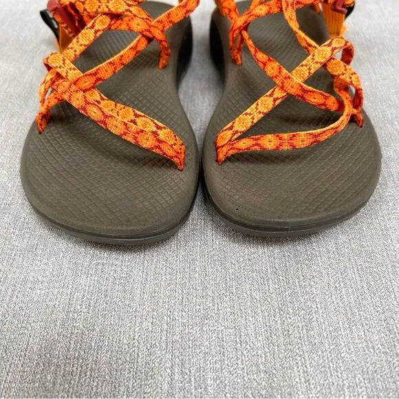 Chaco Womens Z/Cloud X Sandals in Decor Poppy Orange Strappy size 8