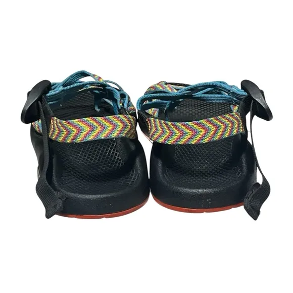 Chaco Women's ZX2 Classic Sandals Blue Yellow Pink Size 8 US - GENTLY USED