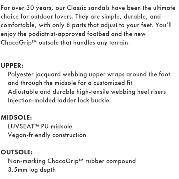 Chaco Z1 Adjustable Wide Strap Classic Sandals Split Gray Vibram Hiking Sandals