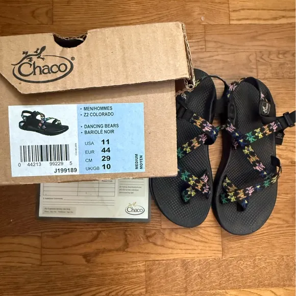 Chaco Z1 Classic Sandals Grateful Dead Dancing Bears Mens Sz 11 Black w/ Box