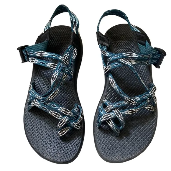 Chaco ZX2 Classic Angular Teal Green Black Strappy Outdoor Waterproof Sandals 8