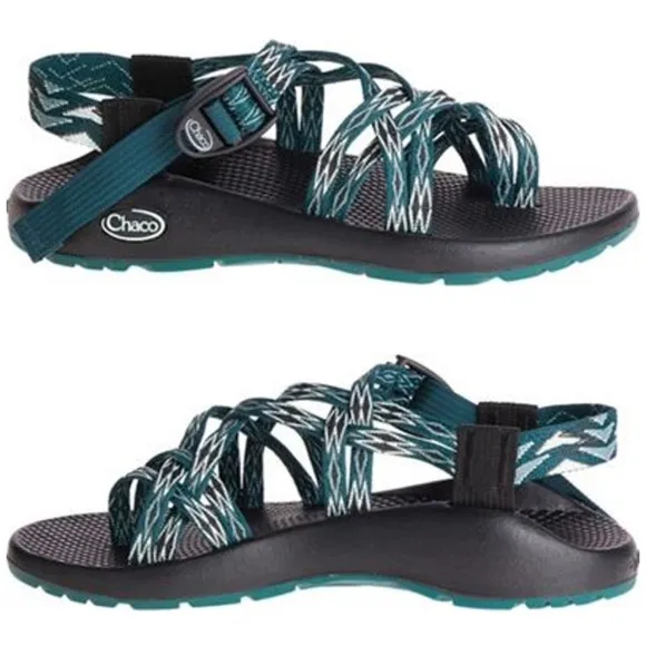 Chaco ZX2 Classic Angular Teal Green Black Strappy Outdoor Waterproof Sandals 8