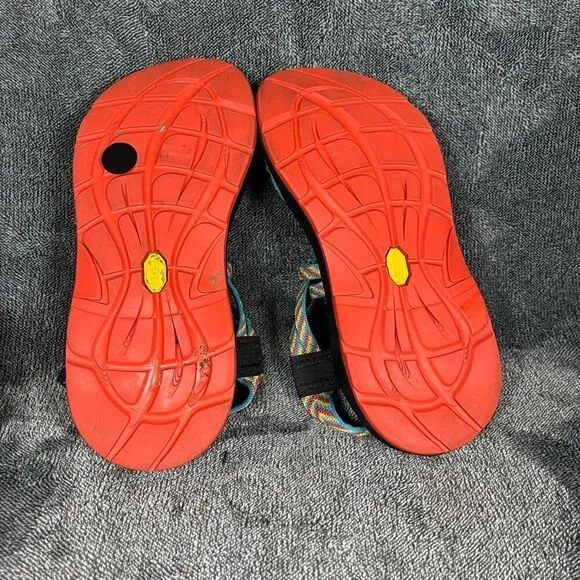 🖤 Chaco ZX/2 Classic Fiesta Rainbow Stripe Toe Loop Strappy Sandals Women Sz 6