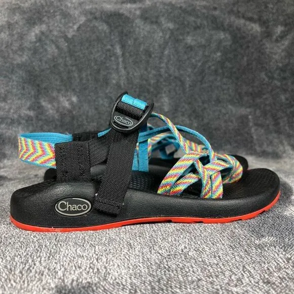 🖤 Chaco ZX/2 Classic Fiesta Rainbow Stripe Toe Loop Strappy Sandals Women Sz 6