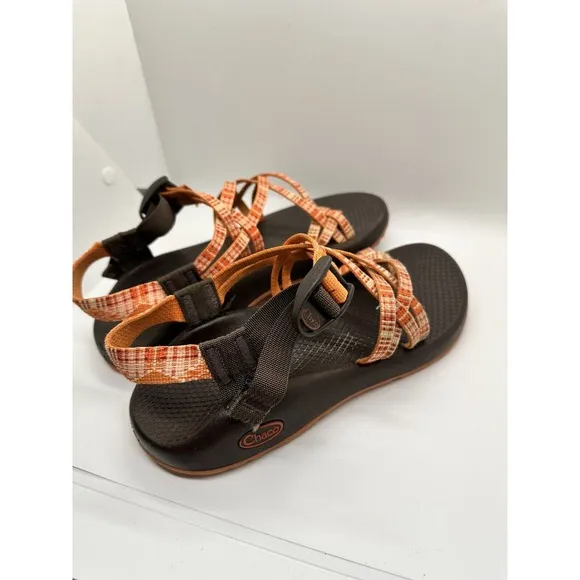 CHACO ZX/2 Classic Womens Sport Sandals Orange Plaid Hiking Size: 7