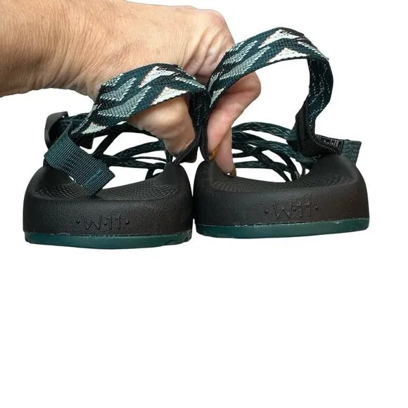 CHACO ZX/2 CLASSIC Angular Teal Pattern Sandals Size 11