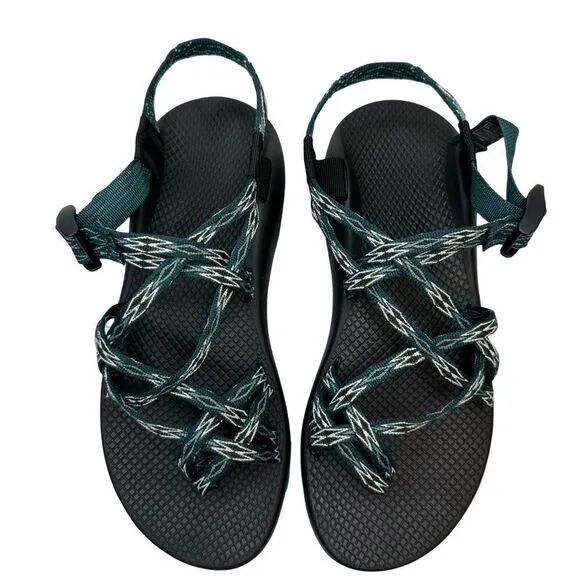 CHACO ZX/2 CLASSIC Angular Teal Pattern Sandals Size 11