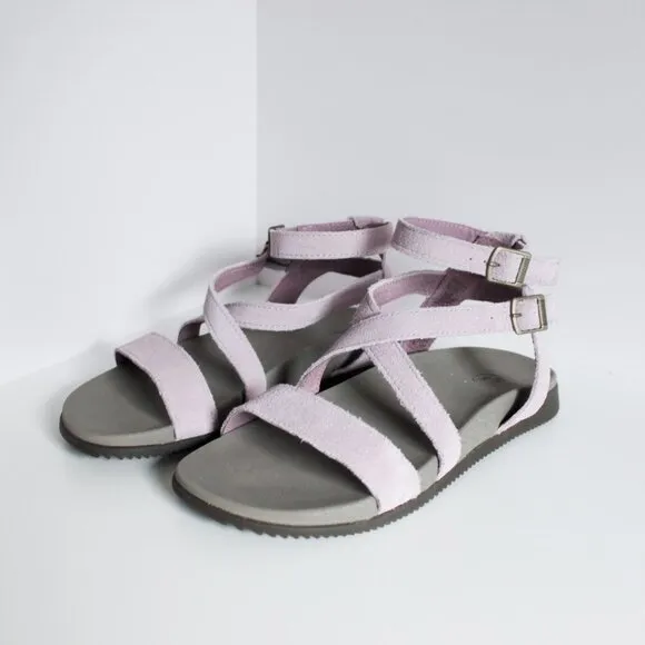 Chaco’s Suede Leather Rose Gladiator Sandals, Double Gold Buckle Women's Size 7