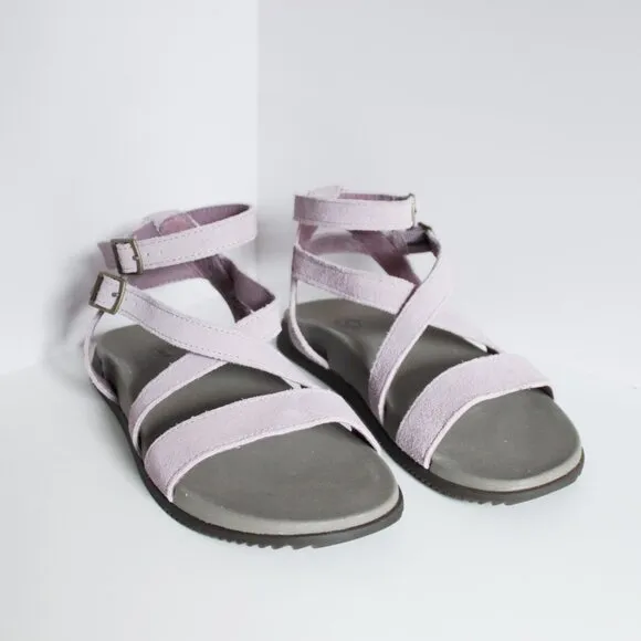 Chaco’s Suede Leather Rose Gladiator Sandals, Double Gold Buckle Women's Size 7