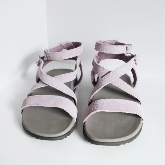 Chaco’s Suede Leather Rose Gladiator Sandals, Double Gold Buckle Women's Size 7