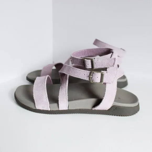 Chaco’s Suede Leather Rose Gladiator Sandals, Double Gold Buckle Women's Size 7