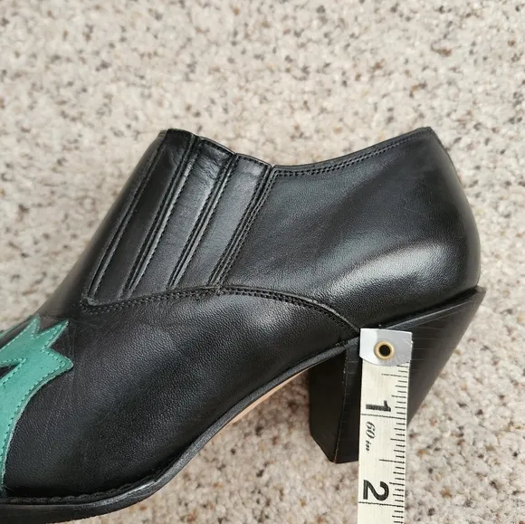 Charlie 1 Horse Black &amp; Teal Ankle Boots