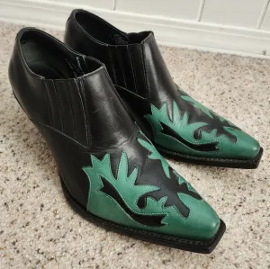 Charlie 1 Horse Black &amp; Teal Ankle Boots