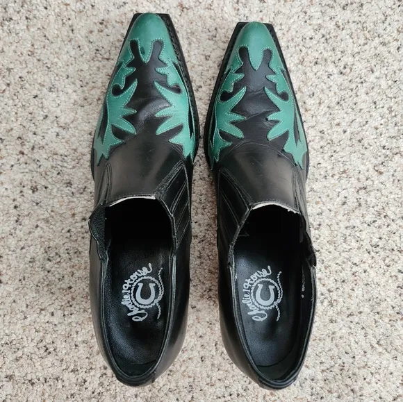 Charlie 1 Horse Black &amp; Teal Ankle Boots