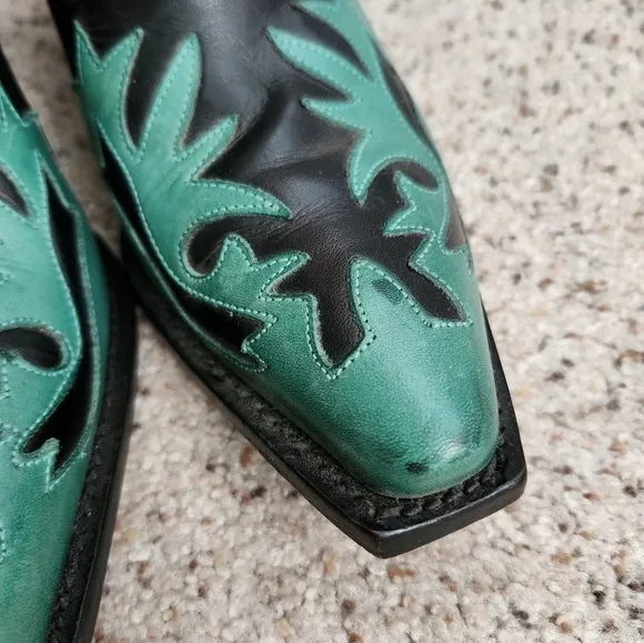 Charlie 1 Horse Black &amp; Teal Ankle Boots