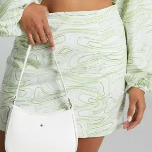 Charlie Holiday Pricilla green wave mini skirt NWT