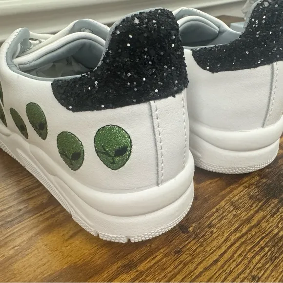 Chiara Ferragni Roger Sneakers in Alien white/green-Size IT36/US6 NIB