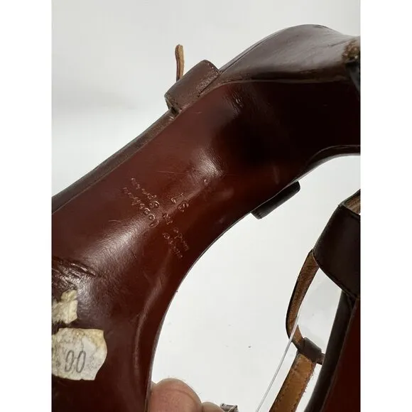 Chie Mihara Quory in Chocolate / Dots Leather Heels Sz 37 US Sz 7