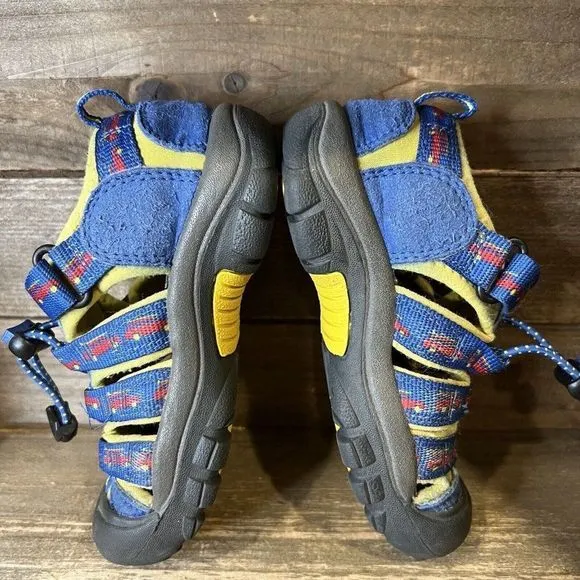 Childrens Kids Keen Newport H2 Waterproof Blue Cars Shoes Sandals Size 10‎ C GUC